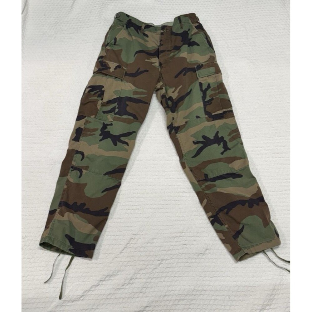 Woodland Camouflage Combat Trousers Button Fly Size Medium Regular